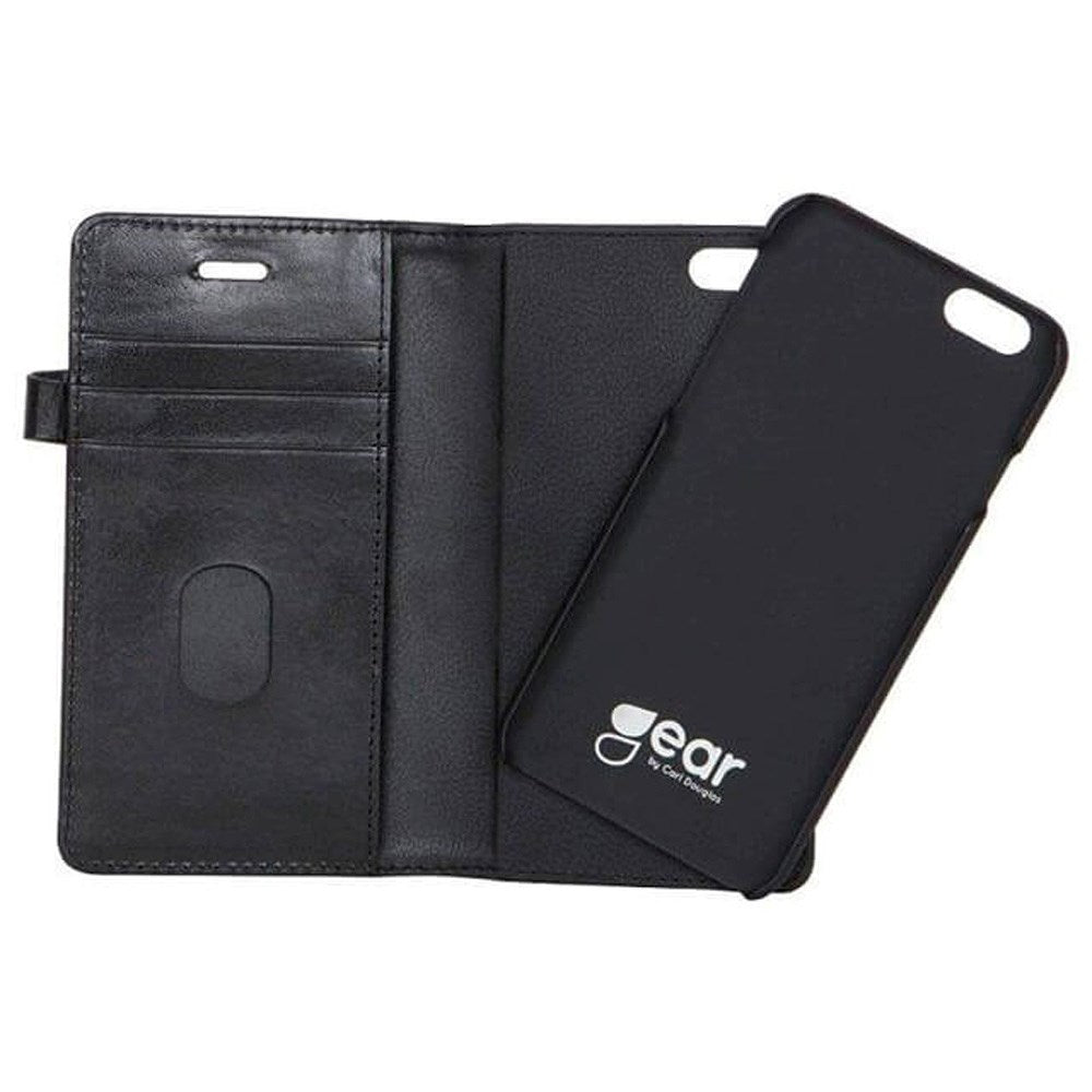 iPhone 6 Plus / 6s Plus Buffalo 2-i-1 Ægte Læder Flip Cover - Sort