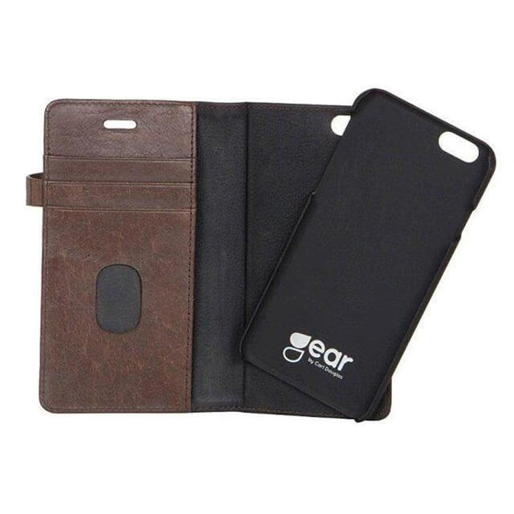 iPhone 6 Plus / 6s Plus Buffalo 2-i-1 Ægte Læder Flip Cover - Brun