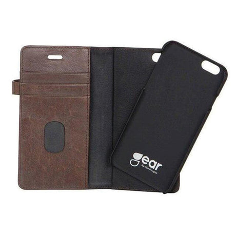 iPhone 6 Plus / 6s Plus Buffalo 2-i-1 Ægte Læder Flip Cover - Brun