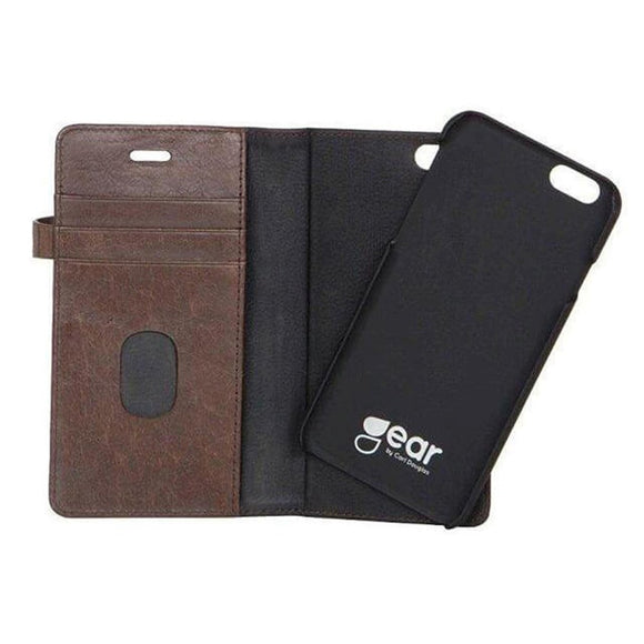 iPhone 6 Plus / 6s Plus Buffalo 2-i-1 Ægte Læder Flip Cover - Brun