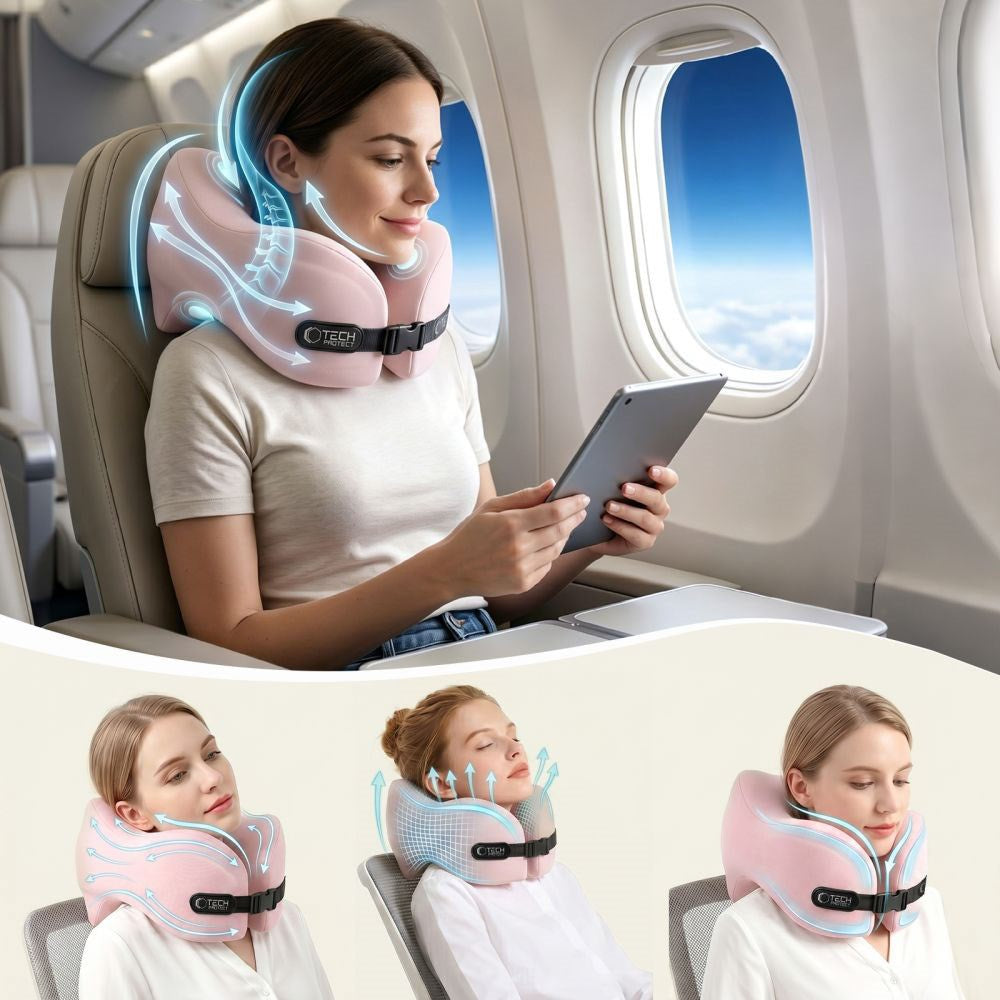 Tech-Protect ComfortRest Rejse Nakkepude - Lyserød