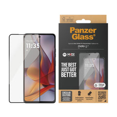 Motorola Moto G75 (5G) - PanzerGlass Ultra-Wide Fit Skærmbeskyttelsesglas - Gennemsigtig / Sort Kant