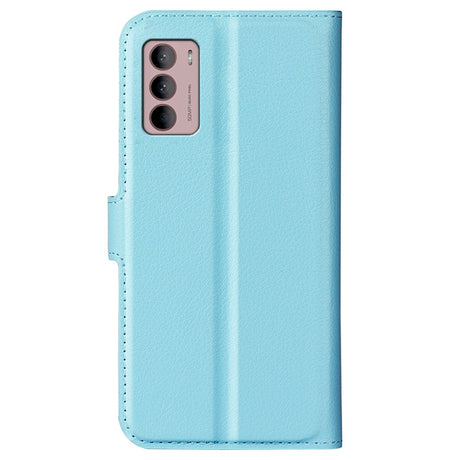 Motorola Moto G42 Litchi Læder Cover m. Pung - Blå