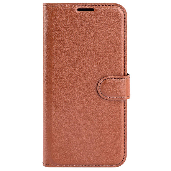 Motorola Moto G42 Litchi Læder Cover m. Pung - Brun