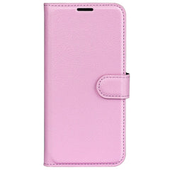 Motorola Moto G42 Litchi Læder Cover m. Pung - Lyserød