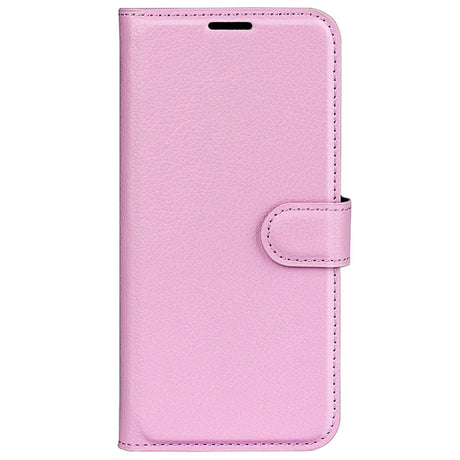 Motorola Moto G42 Litchi Læder Cover m. Pung - Lyserød