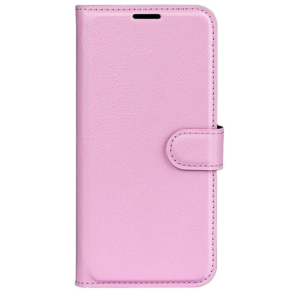 Motorola Moto G42 Litchi Læder Cover m. Pung - Lyserød