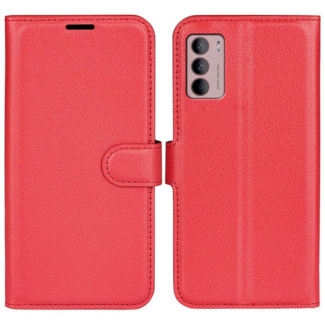 Motorola Moto G42 Litchi Læder Cover m. Pung - Rød