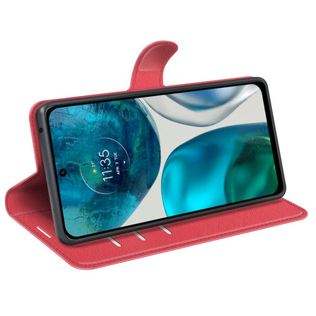 Motorola Moto G42 Litchi Læder Cover m. Pung - Rød