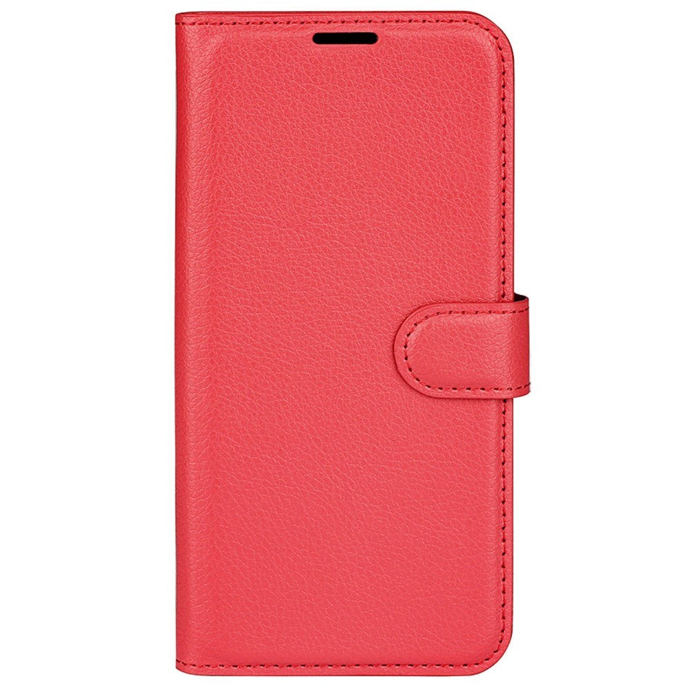 Motorola Moto G42 Litchi Læder Cover m. Pung - Rød