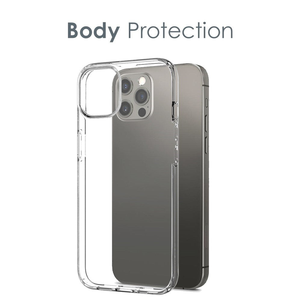NORTHJO iPhone 13 Pro Max | 3-i-1 360° Beskyttelsessæt m. Cover | Skærmbeskyttelse | Kameralinsebeskyttelse - Gennemsigtig