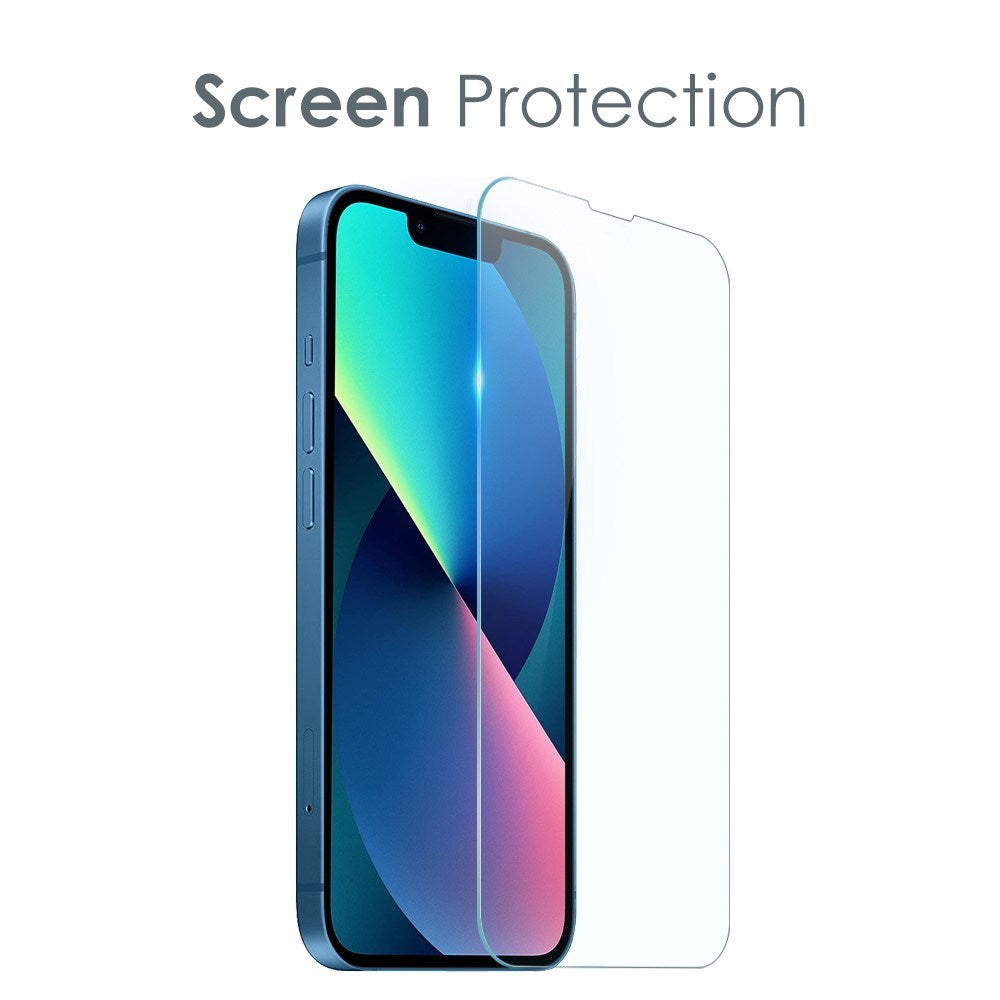 NORTHJO iPhone 13 | 3-i-1 360° Beskyttelsessæt m. Cover | Skærmbeskyttelse | Kameralinsebeskyttelse - Gennemsigtig