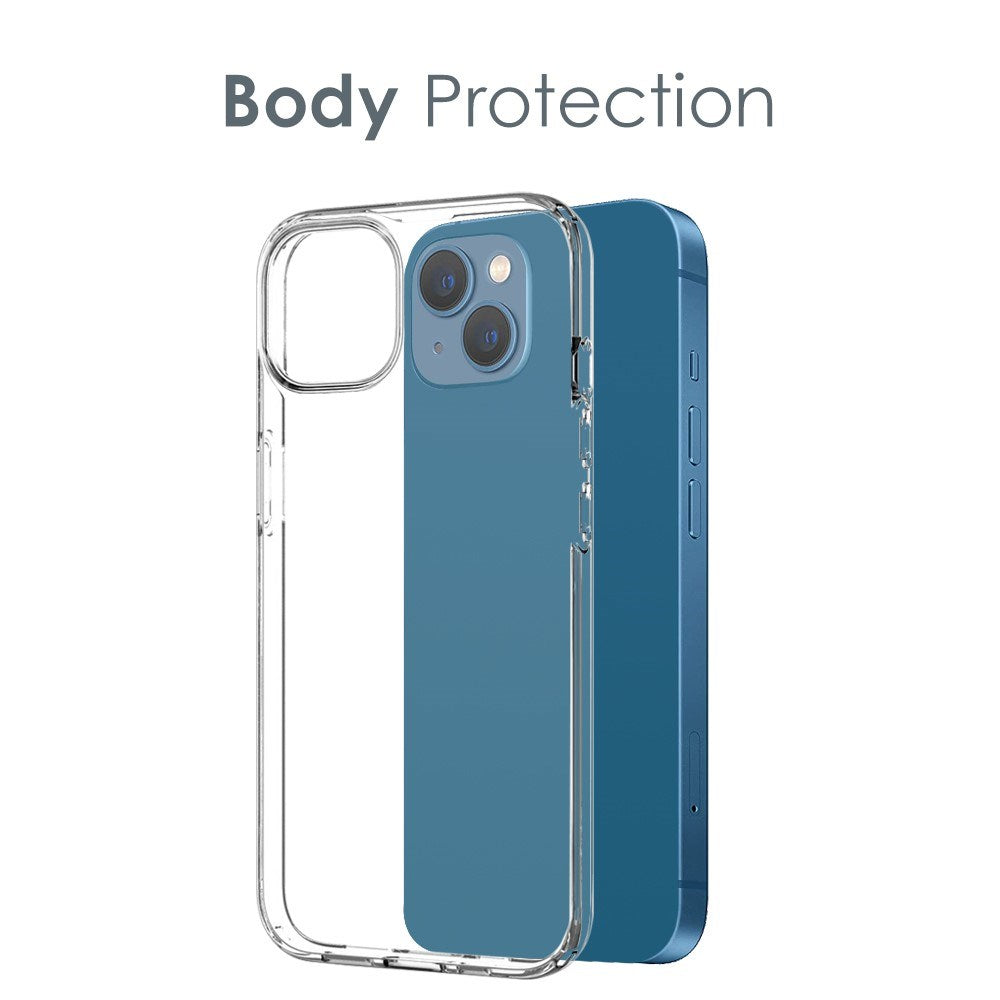 NORTHJO iPhone 13 | 3-i-1 360° Beskyttelsessæt m. Cover | Skærmbeskyttelse | Kameralinsebeskyttelse - Gennemsigtig