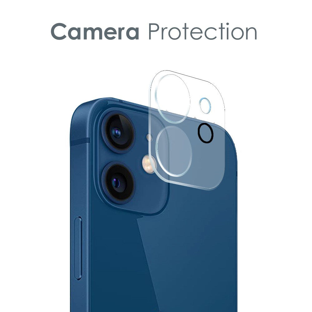 NORTHJO iPhone 12 | 3-i-1 360° Beskyttelsessæt m. Cover | Skærmbeskyttelse | Kameralinsebeskyttelse - Gennemsigtig