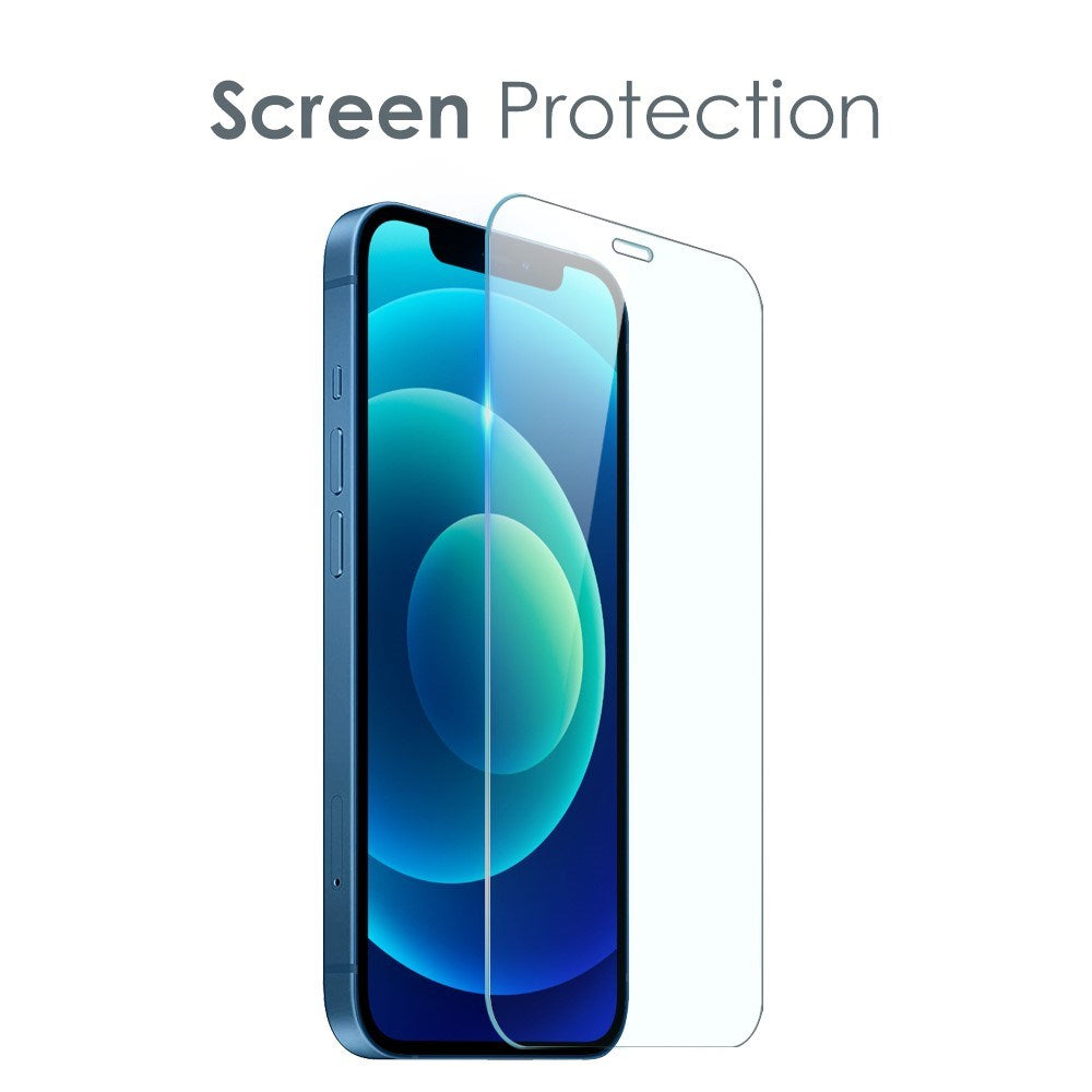 NORTHJO iPhone 12 | 3-i-1 360° Beskyttelsessæt m. Cover | Skærmbeskyttelse | Kameralinsebeskyttelse - Gennemsigtig
