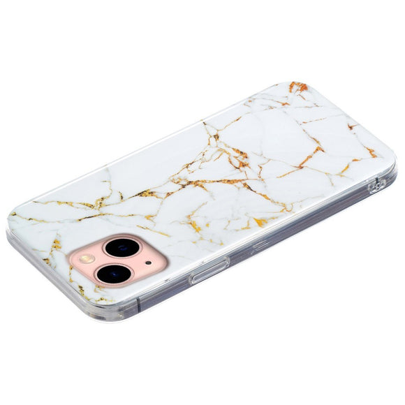 EIDERWOOD iPhone 13 Mini Fleksibel Plastik Bagside Cover m. Marmor Print - Hvid