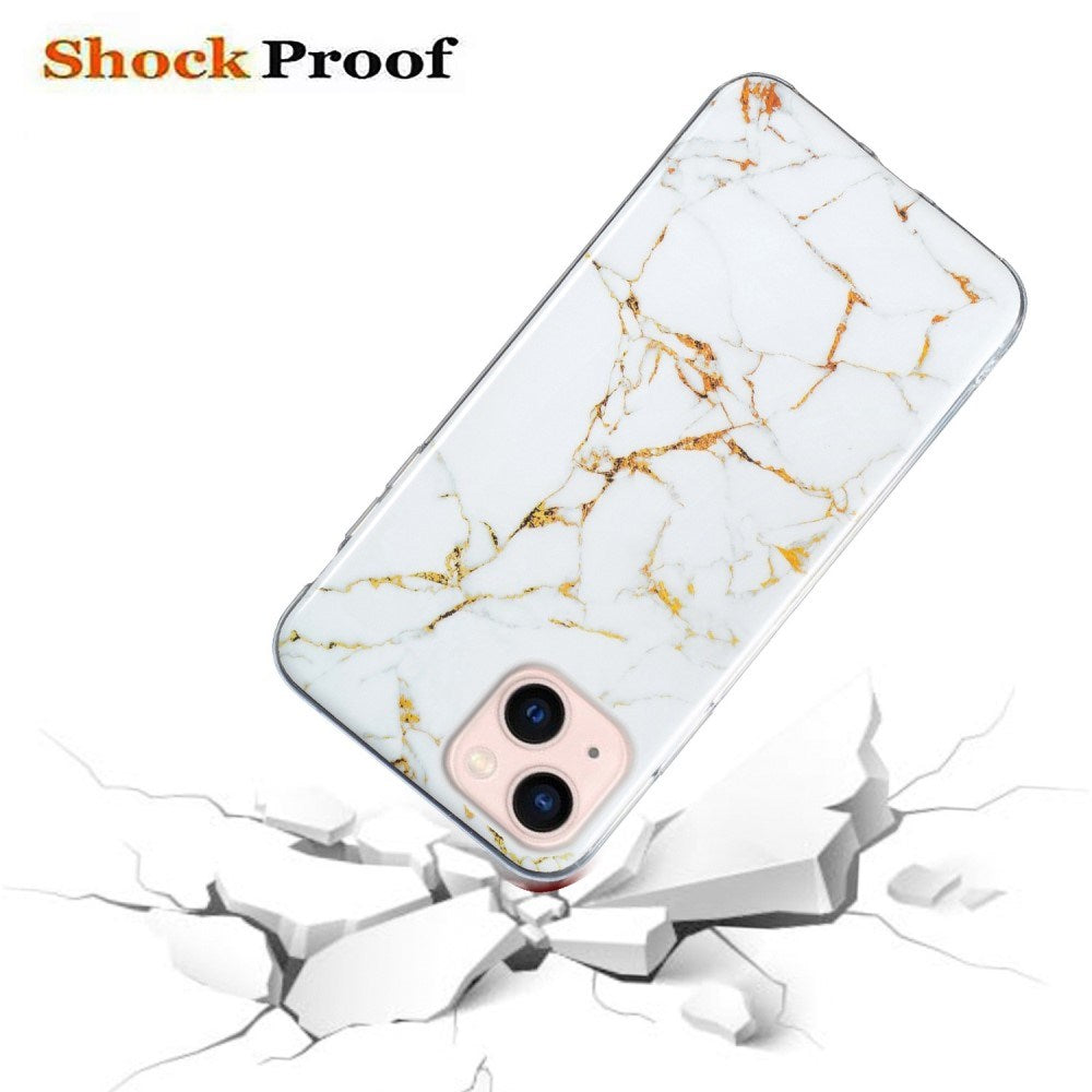 EIDERWOOD iPhone 13 Mini Fleksibel Plastik Bagside Cover m. Marmor Print - Hvid