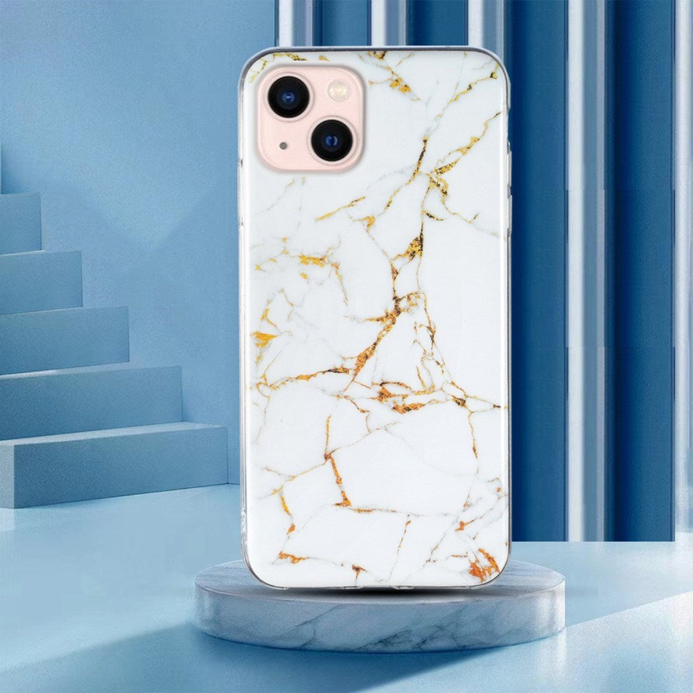 EIDERWOOD iPhone 13 Mini Fleksibel Plastik Bagside Cover m. Marmor Print - Hvid