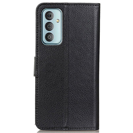 Samsung Galaxy M13 Litchi Læder Cover m. Pung - Sort