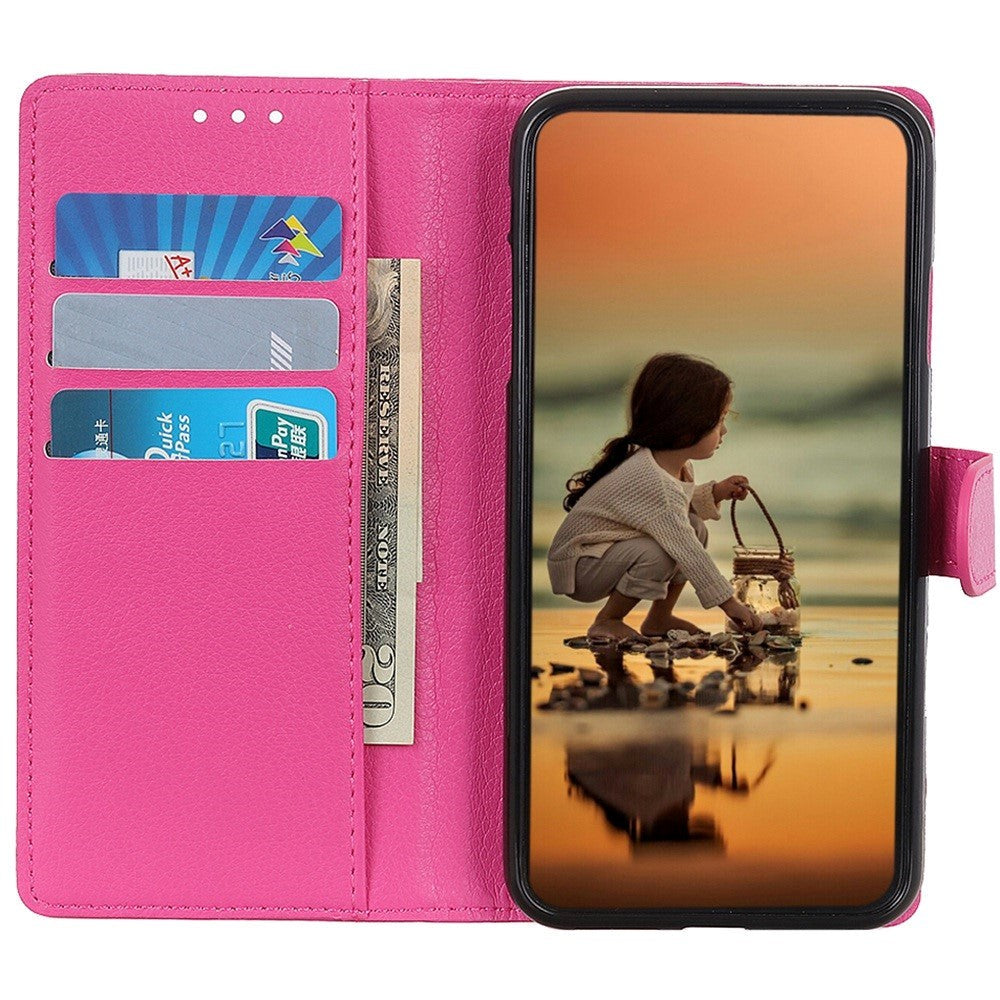 Samsung Galaxy M13 Litchi Læder Cover m. Pung - Pink