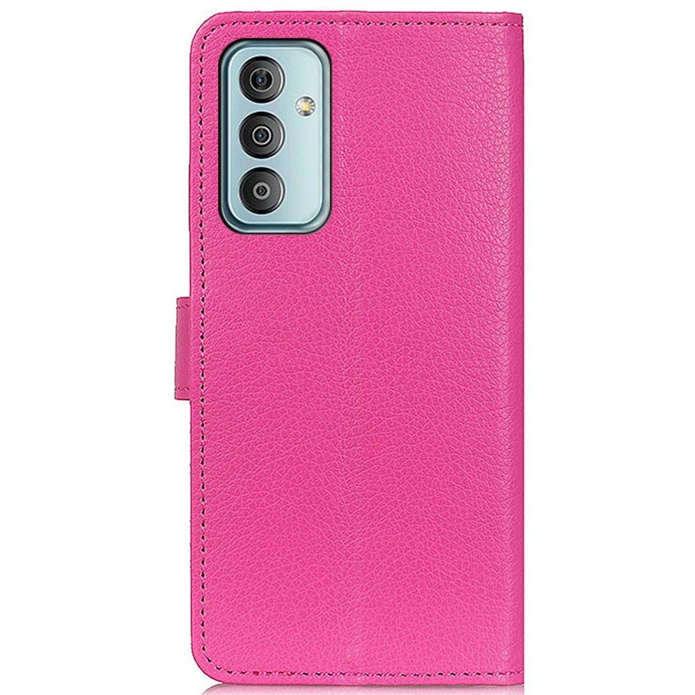 Samsung Galaxy M13 Litchi Læder Cover m. Pung - Pink