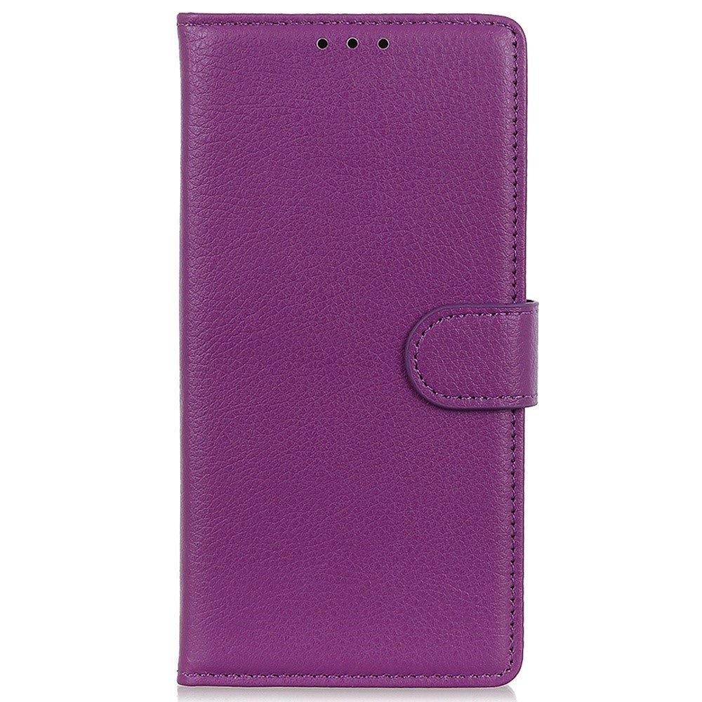 Samsung Galaxy M13 Litchi Læder Cover m. Pung - Lilla