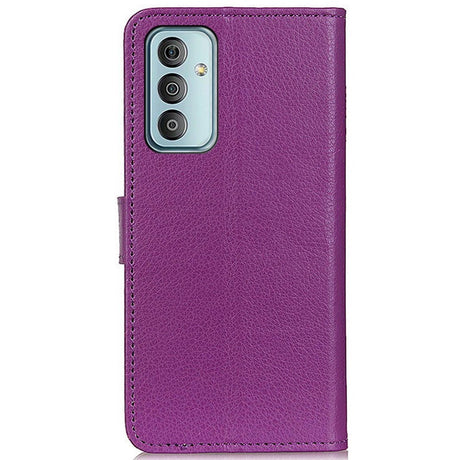 Samsung Galaxy M13 Litchi Læder Cover m. Pung - Lilla