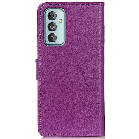 Samsung Galaxy M13 Litchi Læder Cover m. Pung - Lilla
