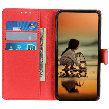 Samsung Galaxy M13 Litchi Læder Cover m. Pung - Rød