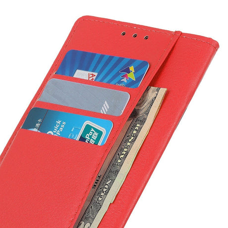 Samsung Galaxy M13 Litchi Læder Cover m. Pung - Rød