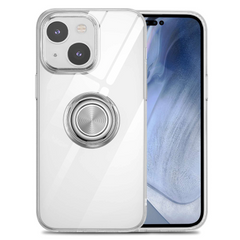 iPhone 14 Plus Plastik Cover m. Kickstand & Ring Holder - Gennemsigtig