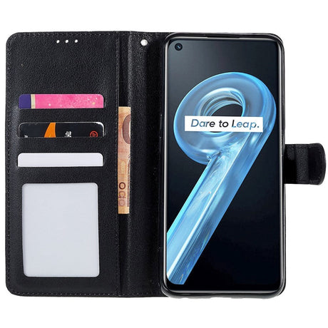 OPPO A76 / Realme 9i Læder Cover m. Pung & Ståfunktion - Sort