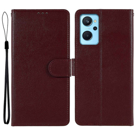 OPPO A76 / Realme 9i Læder Cover m. Pung & Ståfunktion - Vinrød