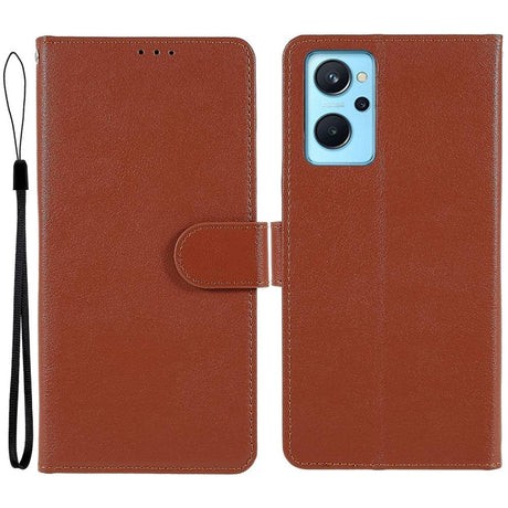 OPPO A76 / Realme 9i Læder Cover m. Pung & Ståfunktion - Brun