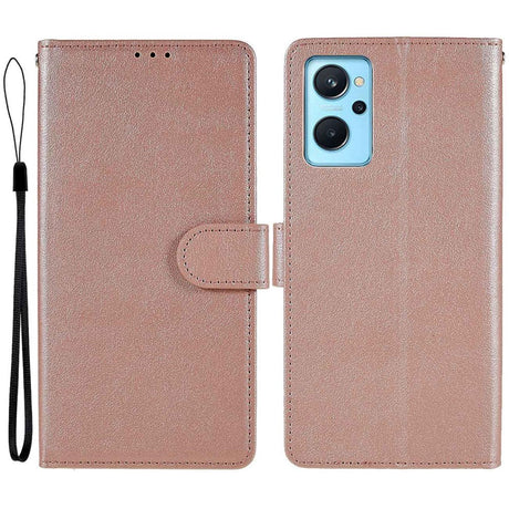 OPPO A76 / Realme 9i Læder Cover m. Pung & Ståfunktion - Rose Gold
