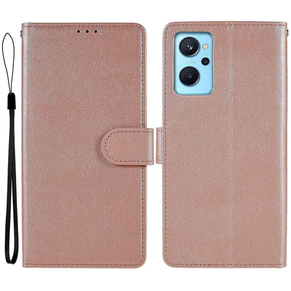 OPPO A76 / Realme 9i Læder Cover m. Pung & Ståfunktion - Rose Gold