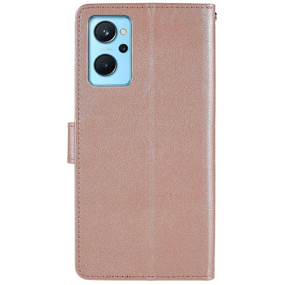 OPPO A76 / Realme 9i Læder Cover m. Pung & Ståfunktion - Rose Gold
