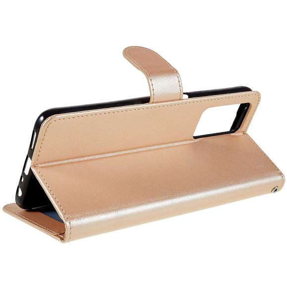 OPPO A76 / Realme 9i Læder Cover m. Pung & Ståfunktion - Guld