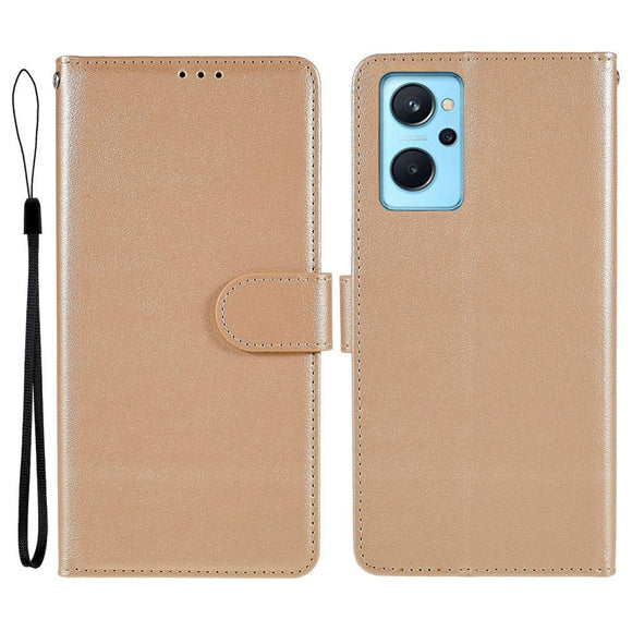 OPPO A76 / Realme 9i Læder Cover m. Pung & Ståfunktion - Guld