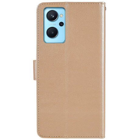 OPPO A76 / Realme 9i Læder Cover m. Pung & Ståfunktion - Guld