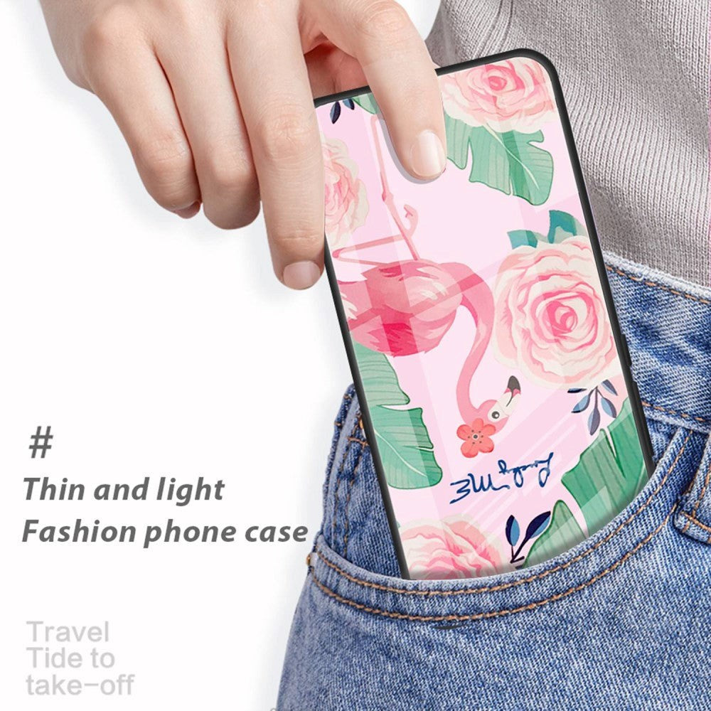 iPhone 14 Pro Plastik Cover m. Glasbagside - Flamingo