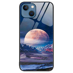 iPhone 14 Plus Plastik Cover m. Glasbagside - Hvid Planet