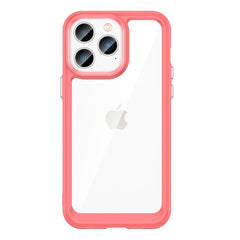 iPhone 14 Pro Max Hybrid Plastik Cover - Gennemsigtig / Rød