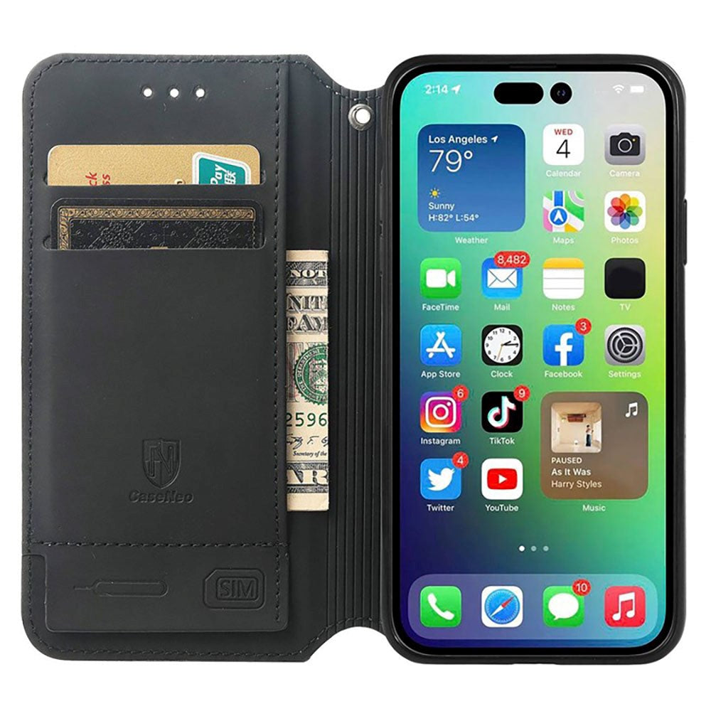 iPhone 14 Plus Mønster Læder Cover m. Kortholder - Mandala