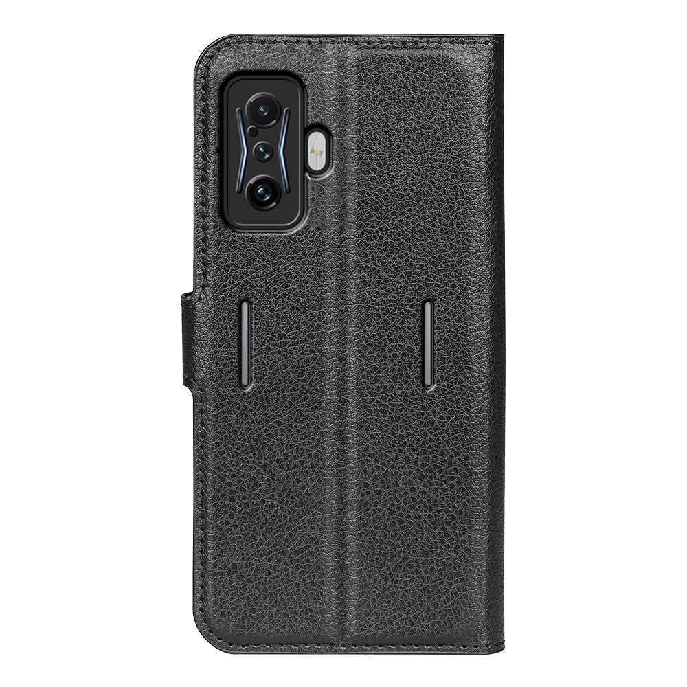 Xiaomi Poco F4 GT Litchi Læder Cover m. Pung - Sort