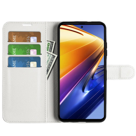 Xiaomi Poco F4 GT Litchi Læder Cover m. Pung - Hvid