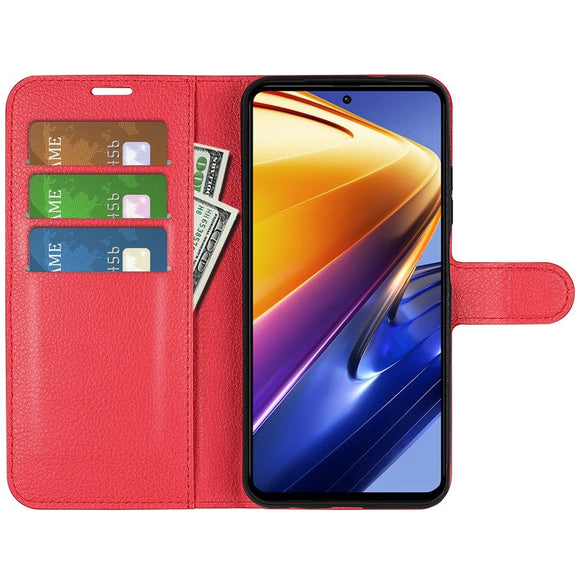 Xiaomi Poco F4 GT Litchi Læder Cover m. Pung - Rød