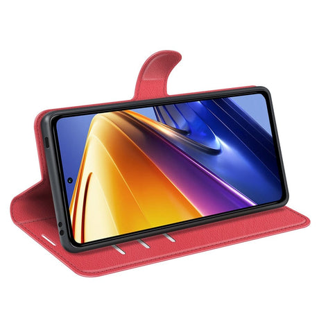 Xiaomi Poco F4 GT Litchi Læder Cover m. Pung - Rød