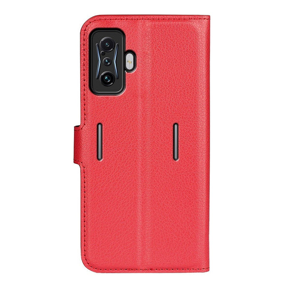 Xiaomi Poco F4 GT Litchi Læder Cover m. Pung - Rød