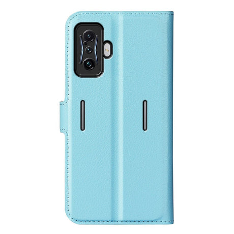 Xiaomi Poco F4 GT Litchi Læder Cover m. Pung - Lyseblå
